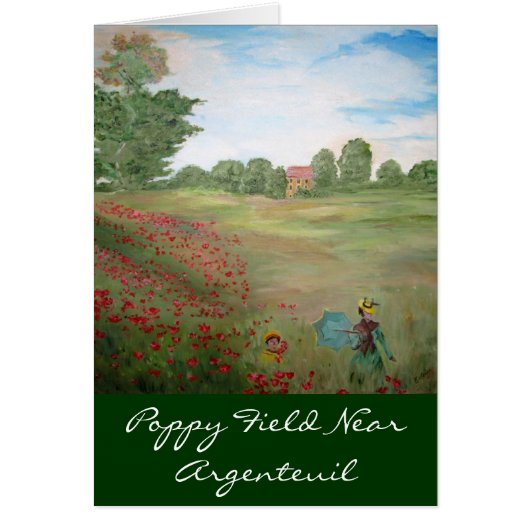 Poppy Fields Near Argenteuil Cards (Front)