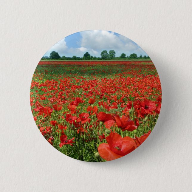 Poppy Fields Pinback Button (Front)