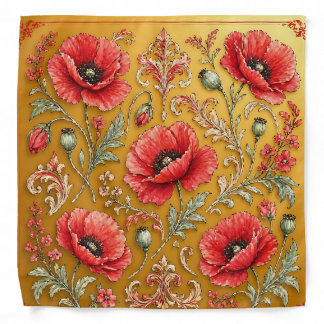 Poppy fleur golden design bandana