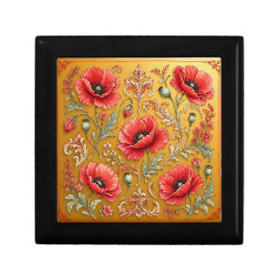Poppy fleur golden design gift box
