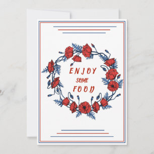 Poppy Floral Baby Shower Enjoy Some Food Invitation