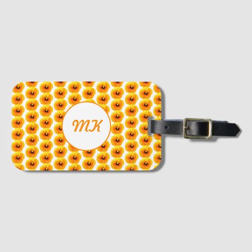 Poppy Floral Gold Yellow Monogram Gift Party Favor Luggage Tag