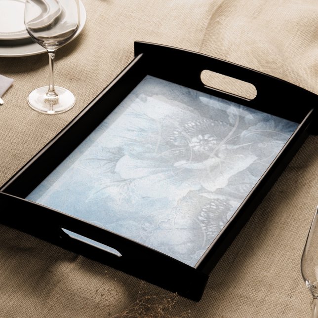 Poppy Floral | Gorgeous Blue Dusty Hued Flower Tissue Paper (Creator Uploaded)