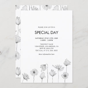 Poppy Floral Party Invitation for All Occasions