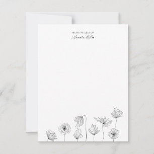 Poppy Floral Personalized Stationery Note Card