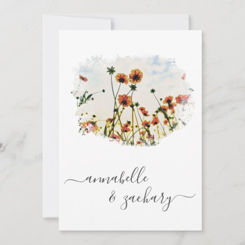 *~* POPPY Floral RSVP -  QR  code AR9 Wedding Invi Invitation