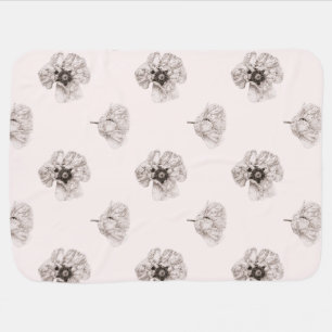Poppy Flower Botanical Baby Blanket
