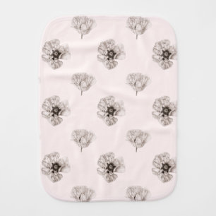 Poppy Flower Botanical Baby Burp Cloth