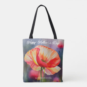 Poppy Flower Botanical Painting Mother's Day Tote Bag