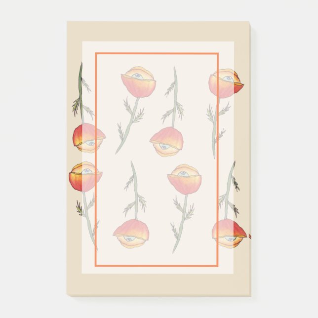 Poppy Flower Curte and Funny Art   Custom  Notes (Front)