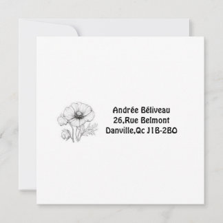 Poppy Flower Customizable Label Note Card