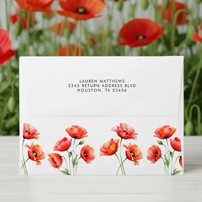 Poppy Flower Floral Orange Spring Envelope (Poppy Flower Floral Orange Spring Envelope
)