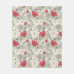 Poppy Flower Garden Pattern Fleece Blanket