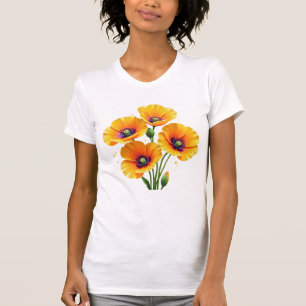 Poppy flower garden wildflowers poppies mom sis T-Shirt
