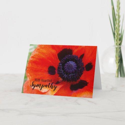 Poppy Flower Heartfelt Sympathy Card