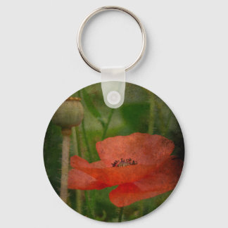 Poppy Flower Keychain