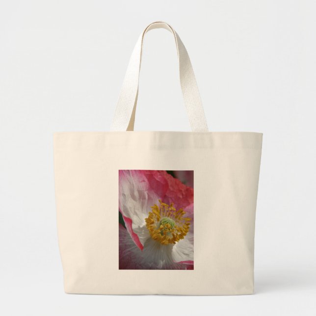 Poppy Flower Large Tote Bag (Front)