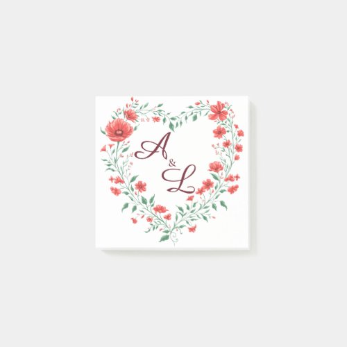 Poppy Flower Love Card Post-it Notes