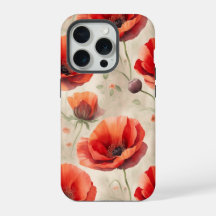 Poppy flower pastel pattern