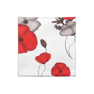 Poppy flower pattern cloth napkin