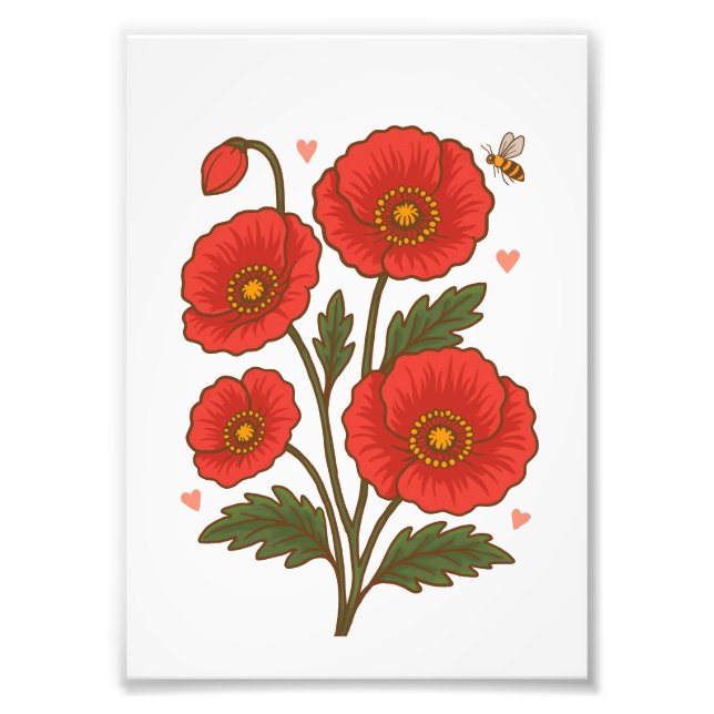 Poppy Flower Photo Print (Front)