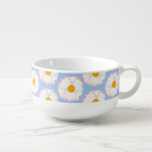 Poppy Flower Porcelain Soup Mug (Left)