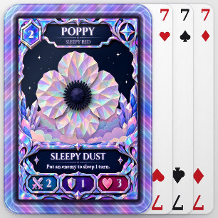 Poppy Flower, Rainbow Foil Art Poker Cards
