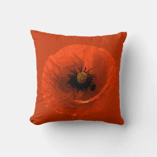 Poppy Flower Red Floral Colorful Abstract Custom Throw Pillow