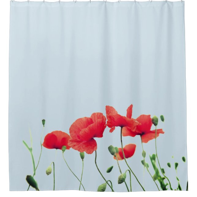 Poppy Flower Shower Curtain (Front)