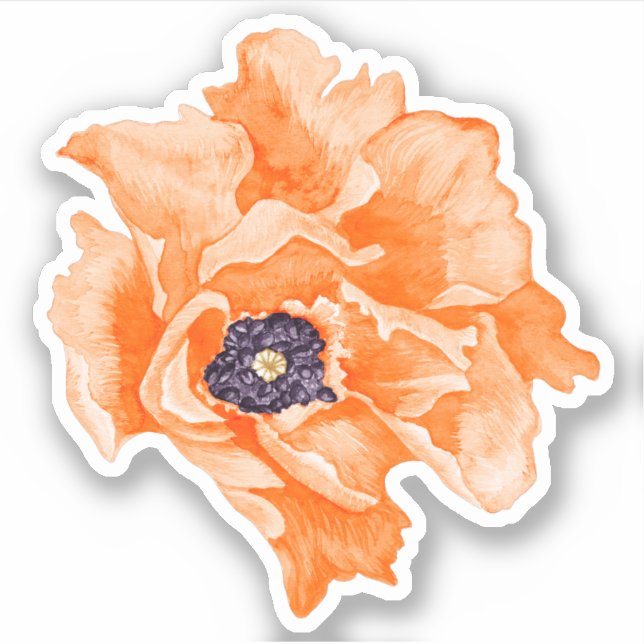 Poppy Flower Sticker (Front)