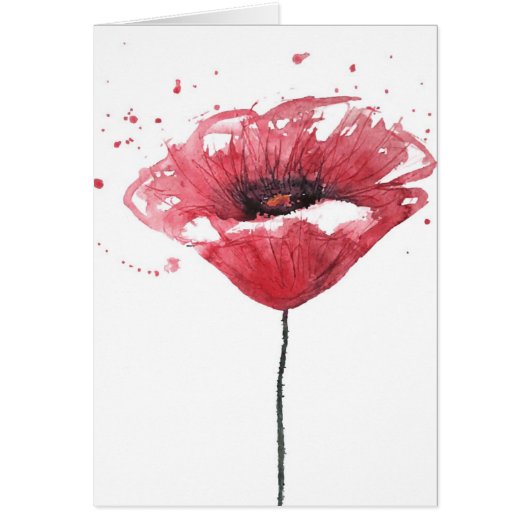 Poppy flower, watercolor (Front)