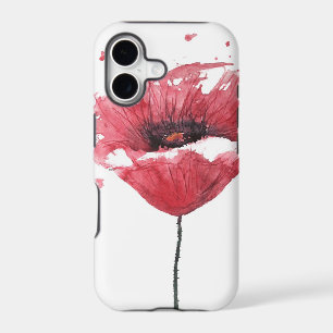 Poppy flower, watercolor iPhone 17 case