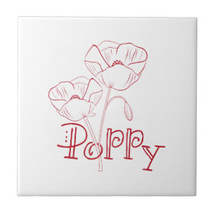Poppy Flowers Ceramic Tile