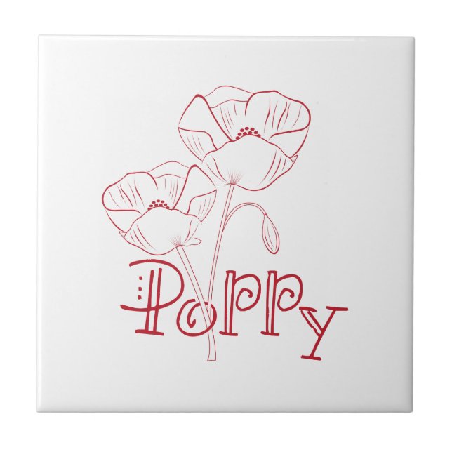 Poppy Flowers Ceramic Tile (Front)