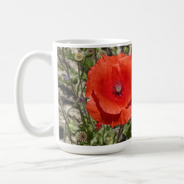 POPPY FLOWERS COFFEE MUG (Left)