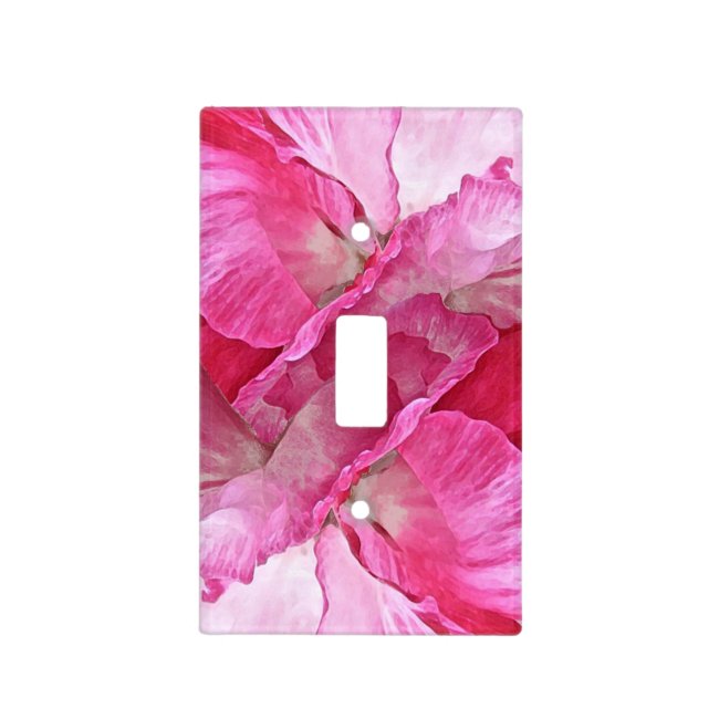 Poppy Flowers Floral Pink Red Light Switch Cover