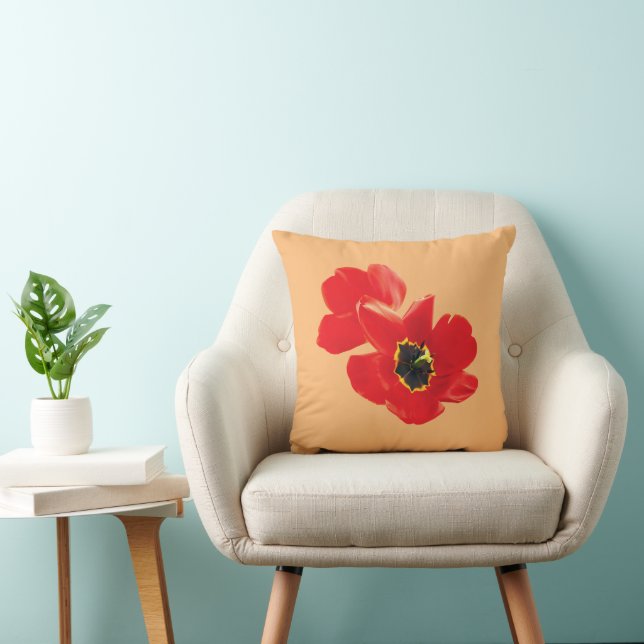 Poppy Flowers For Mom, Grandma Family and Friends Throw Pillow (Chair)