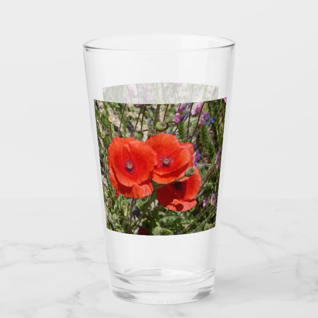 POPPY FLOWERS GLASS (Front)