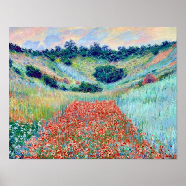 Poppy Flowers in a Field, Claude Monet Poster (Front)