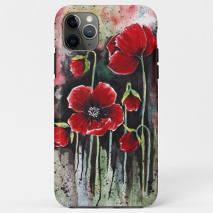 Poppy Flowers In Watercolor iPhone 11 Pro Max Case