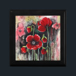 Poppy Flowers In Watercolor  Gift Box<br><div class="desc">Red poppy flowers watercolor art. Colorful botanical design,  suitable for anyone who loves poppy flowers,  botanical arts,  plants,  nature,  red flowers,  colorful arts,  cute illustrations and watercolor arts. Can be a beautiful gift. Please check the full collection for matching items. Thank you :)</div>