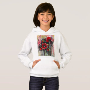 Poppy Flowers In Watercolor Hoodie