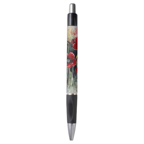 Poppy Flowers In Watercolor Pen