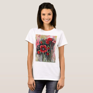 Poppy Flowers In Watercolor   T-Shirt