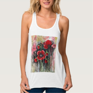 Poppy Flowers In Watercolor   Tank Top