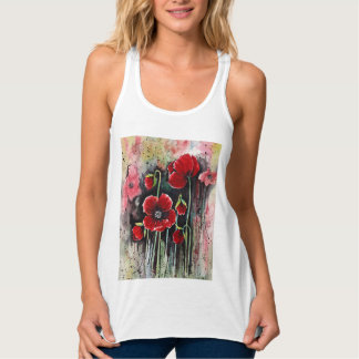 Poppy Flowers In Watercolor   Tank Top