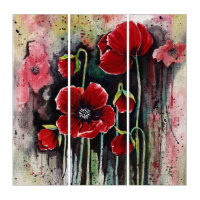 Poppy Flowers In Watercolor