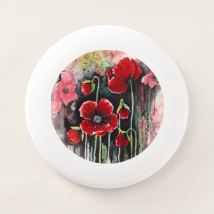 Poppy Flowers In Watercolor Wham-O Frisbee