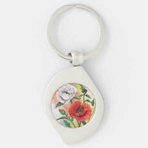 Poppy Flowers Keychain