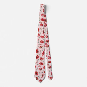 Poppy Flowers Neck Tie